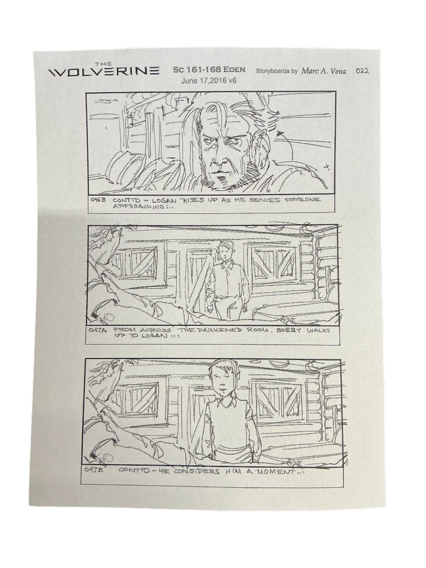 Storyboards Eden Scene 161-168 Logan (2017) Memorabilia Y'allywood Props Paper 10
