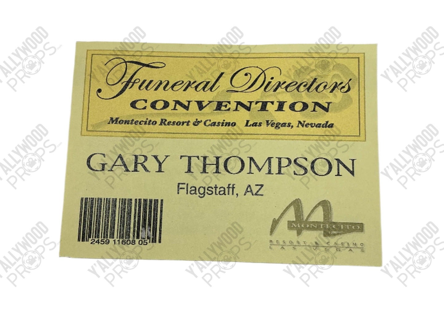 Montecito Convention Badge Las Vegas TV Series (2003) Movie Prop Y'allywood Props Production Used 1