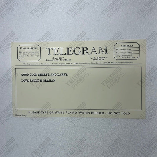 Larry’s Weddimg Telegram S3E8 Doom Patrol Movie Prop Y'allywood Props