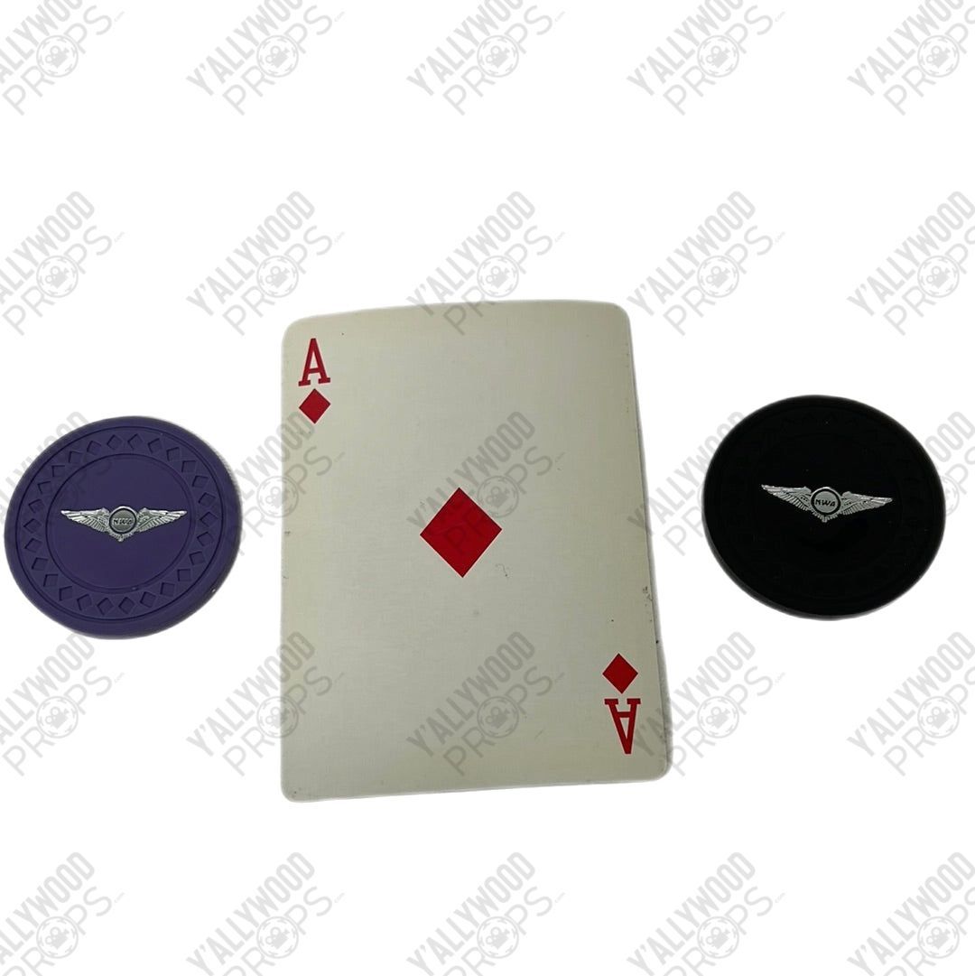 NWA Poker Chips and Card from Soul Plane Movie Prop Y'allywood Props Ace Diamonds