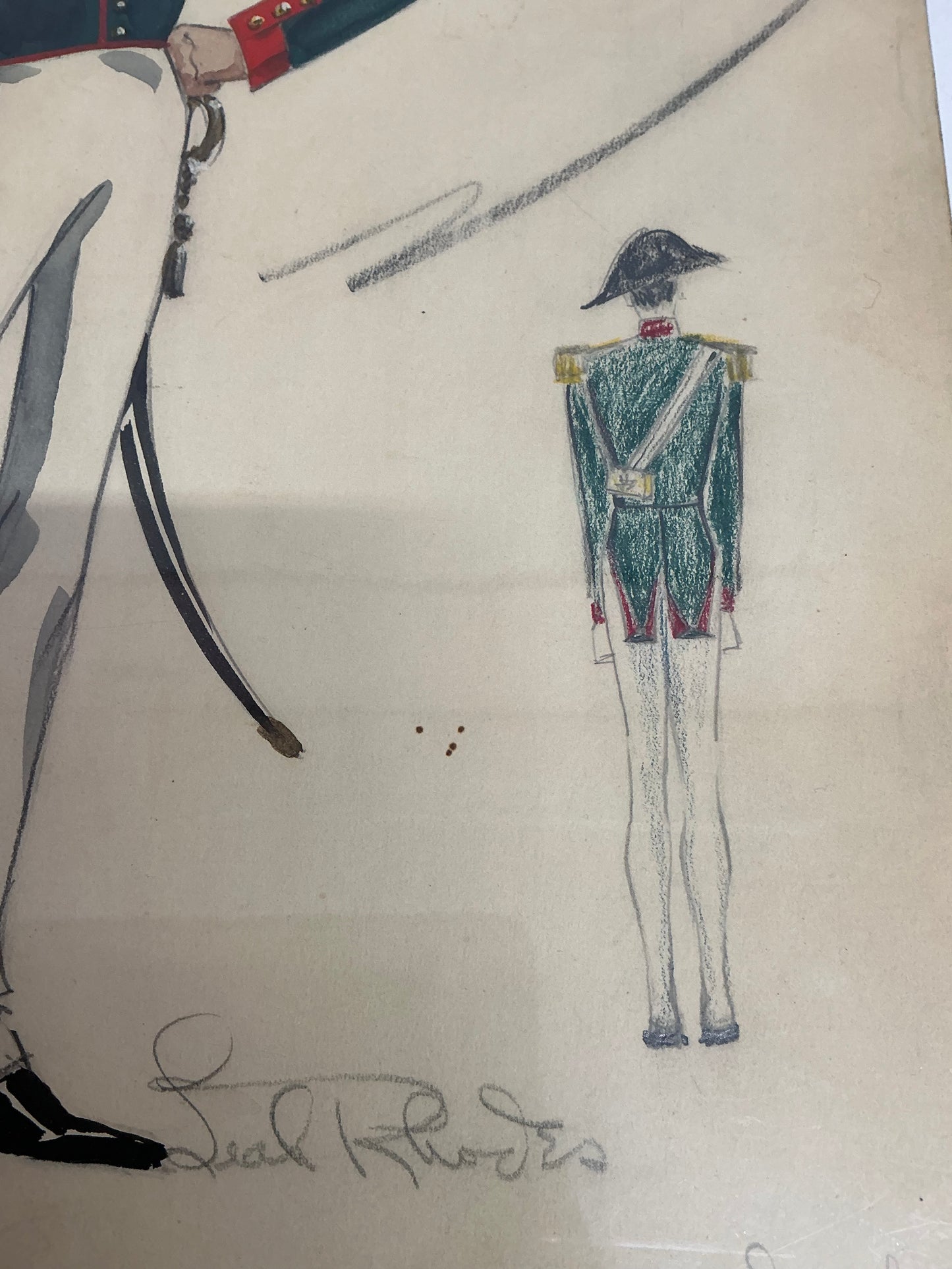 Leah Rhodes Jerry Lewis Costume Sketch The Disorderly Orderly (1964) Memorabilia Y'allywood Props