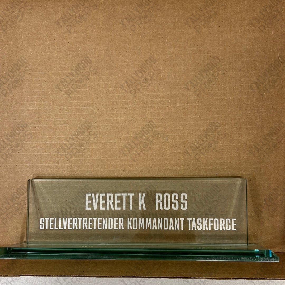Everett K. Ross Desk Nameplate from Captain America: Civil War Movie Prop Y'allywood Props