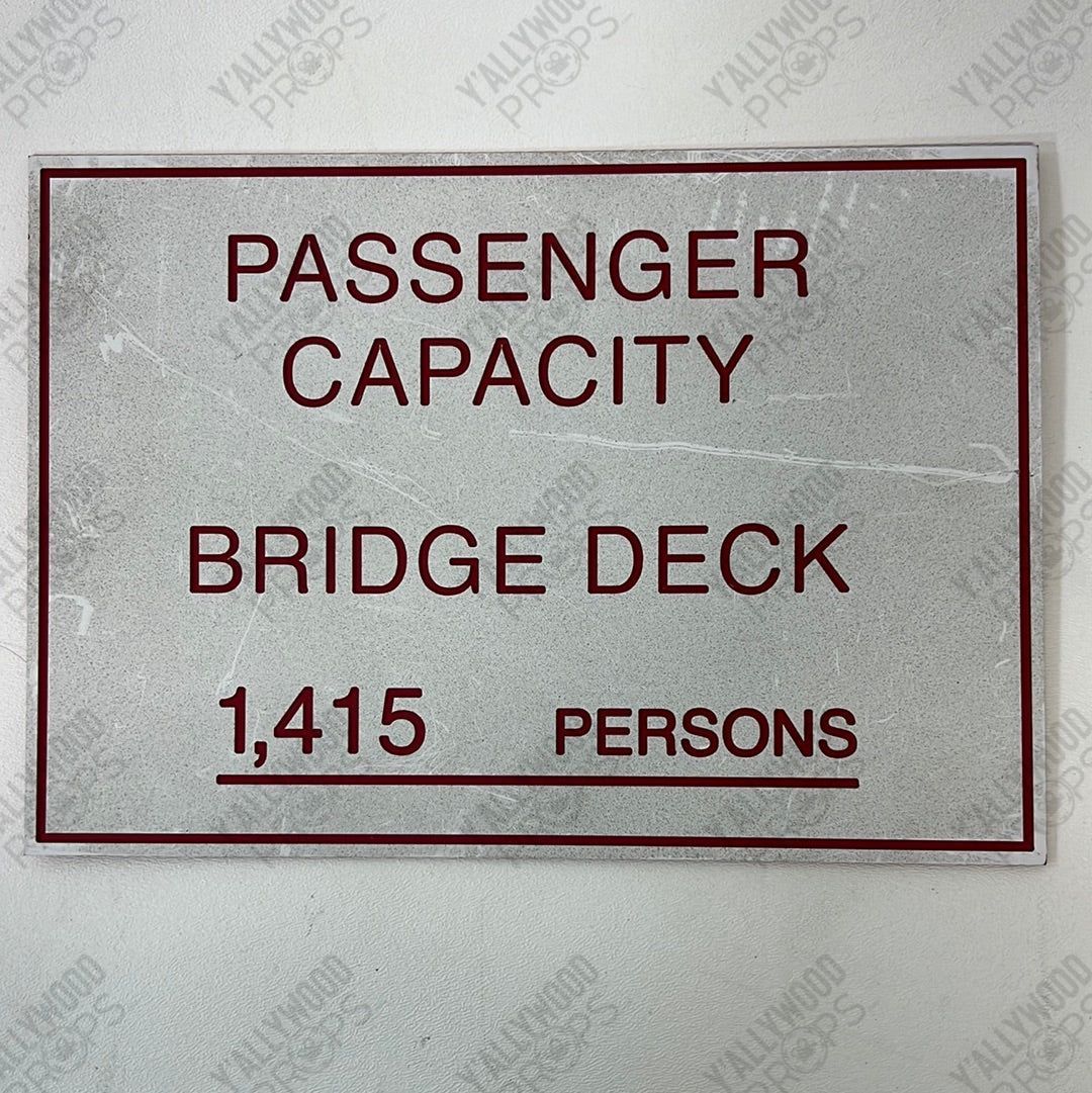 Staten Island Ferry Signs Spider-Man: Homecoming Movie Prop Y'allywood Props Passenger Capacity Bridge Deck 10x7”