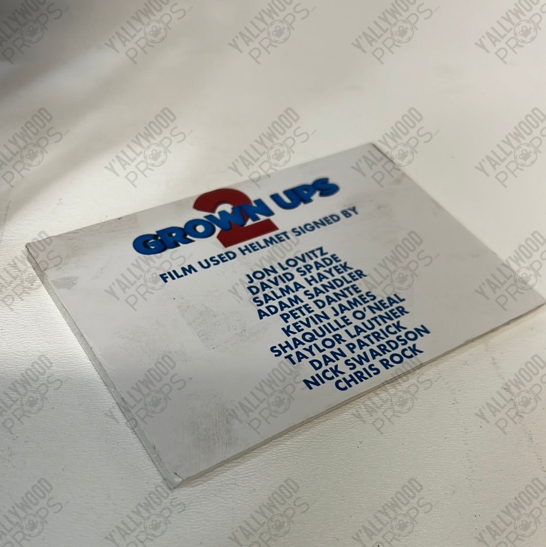 Signed Puritans Helmet, from Grown Ups 2 Movie Prop Y'allywood Props