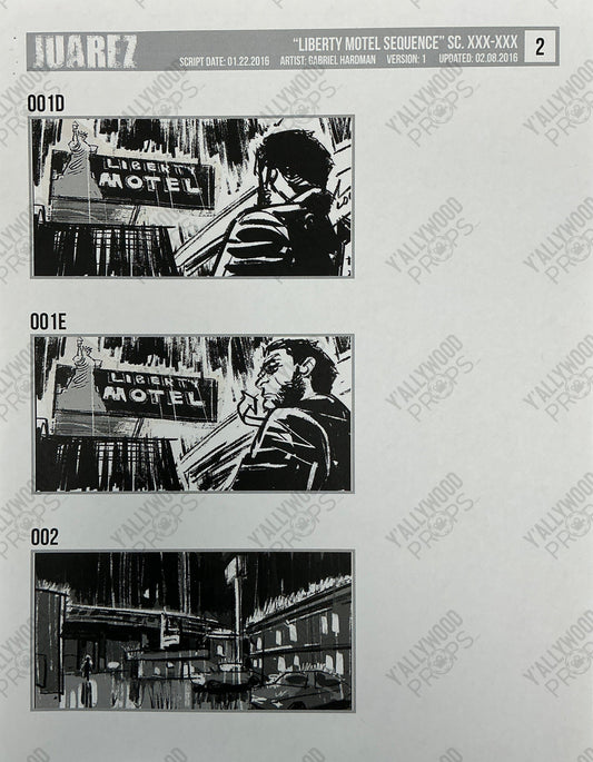 Storyboards Liberty Motel Scene 31 Logan (2017) Memorabilia Y'allywood Props 2