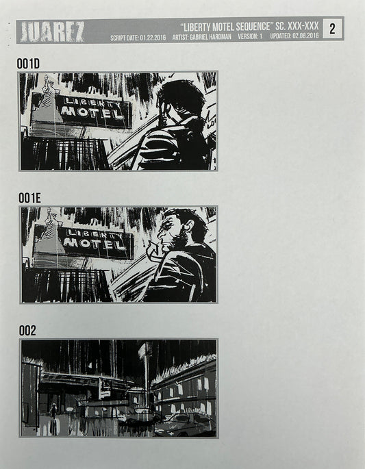 Storyboards Liberty Motel Scene 31 Logan (2017) Memorabilia Y'allywood Props 2