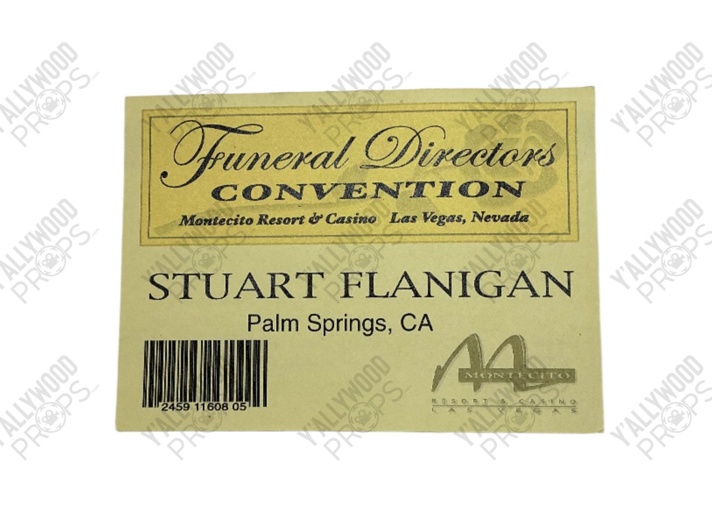 Montecito Convention Badge Las Vegas TV Series (2003) Movie Prop Y'allywood Props Production Used 3