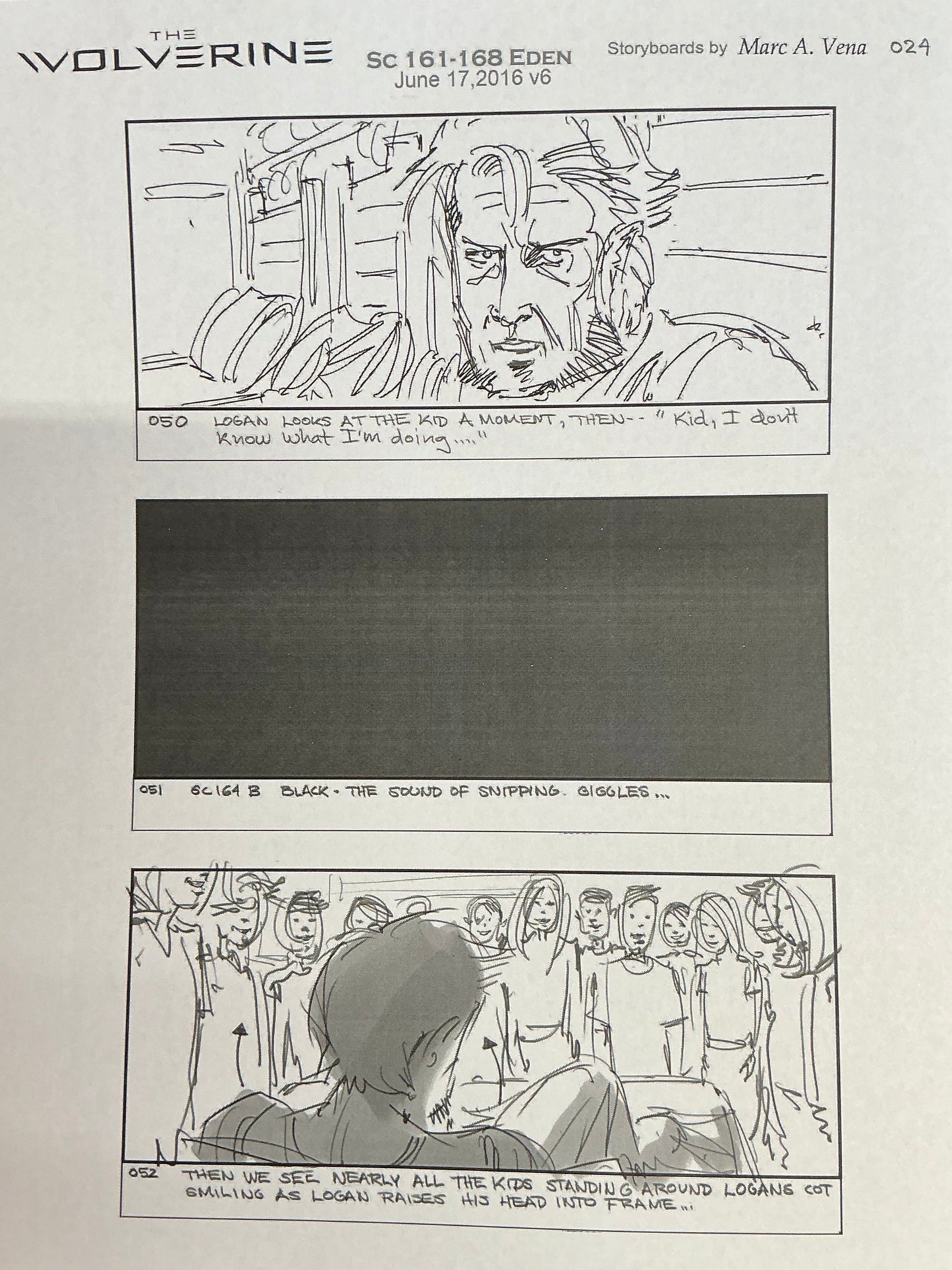Storyboards Eden Scene 161-168 Logan (2017) Memorabilia Y'allywood Props Paper 8