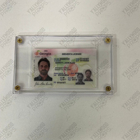 Gerard Butler’s Drivers License from Greenland Movie Prop Y'allywood Props