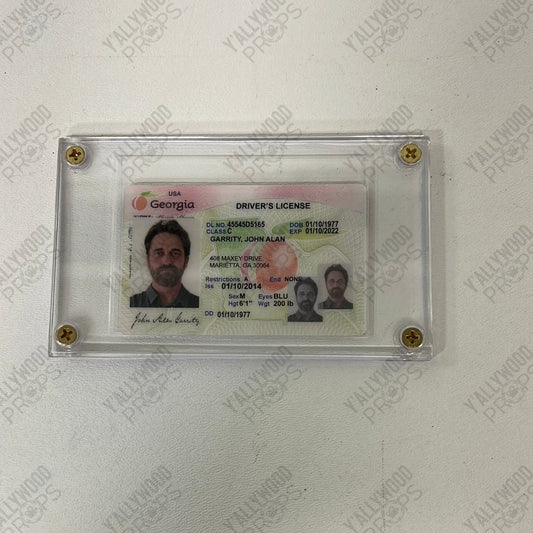 Gerard Butler’s Drivers License from Greenland Movie Prop Y'allywood Props