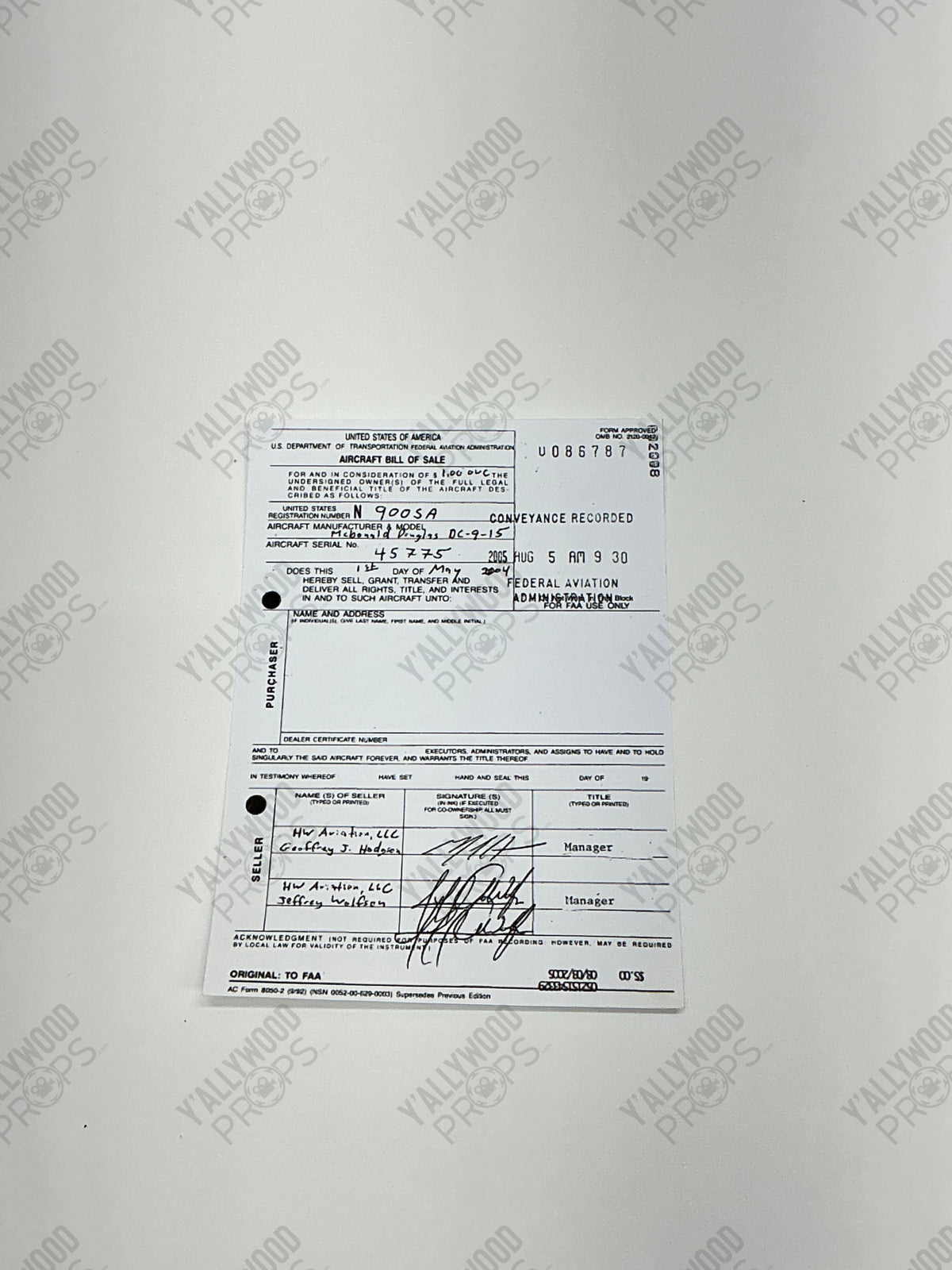 Baton Rouge Customs Forms American Made (2017) Movie Prop Y'allywood Props