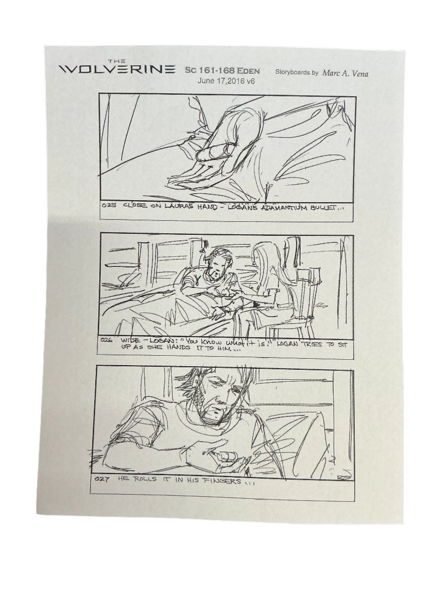 Storyboards Eden Scene 161-168 Logan (2017) Memorabilia Y'allywood Props Paper 21