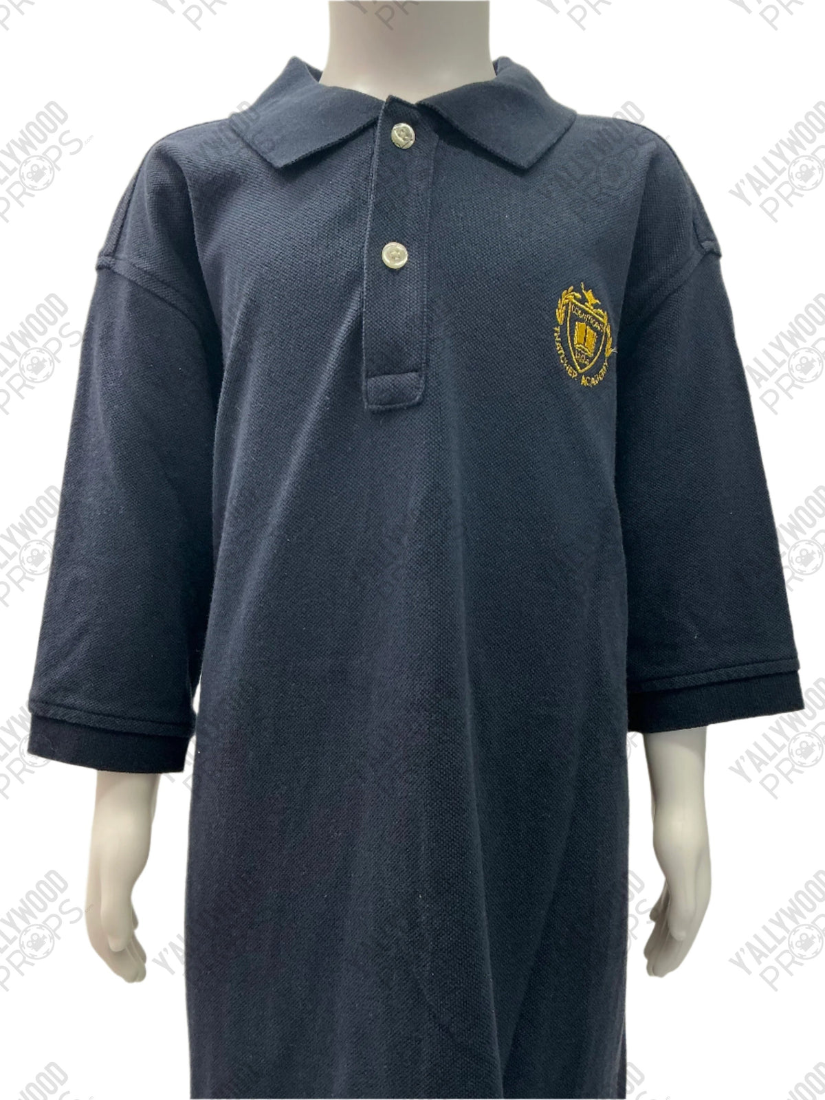 Thatcher Academy Kids Polo Shirt Clifford The Big Red Dog (2021) Wearable Wardrobe Y'allywood Props YL (14-16) Dark blue