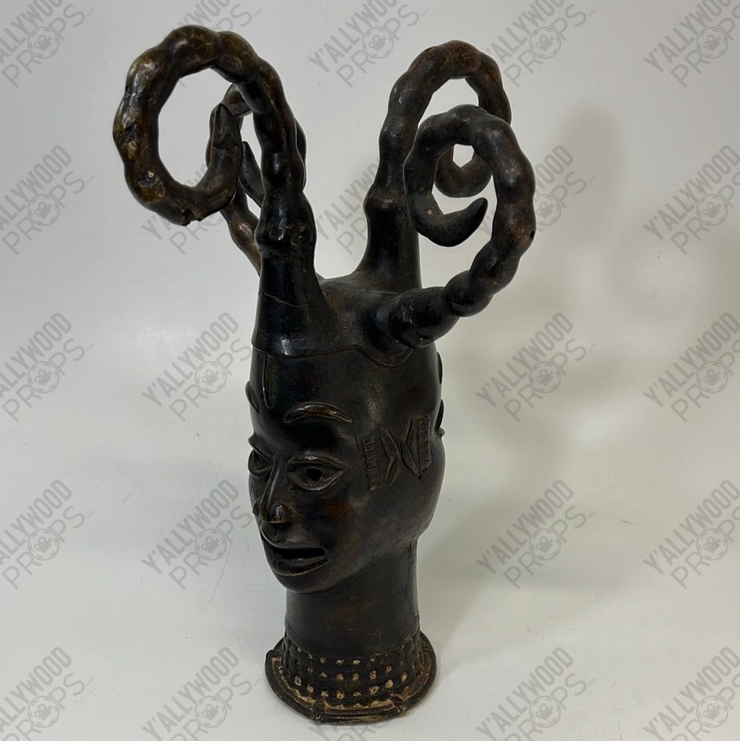 African Bronze Statue from T’Challas Quarters Movie Prop Y'allywood Props