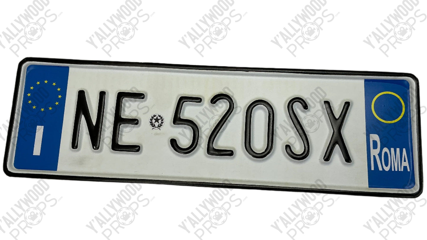 Rome License Plates Red Notice (2021) Movie Prop Y'allywood Props NE520SX Back