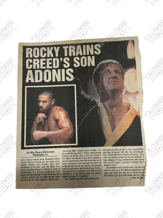 Newspaper Clippings from Creed 3 (2023) Movie Prop Y'allywood Props Clipping 2 (screen used)