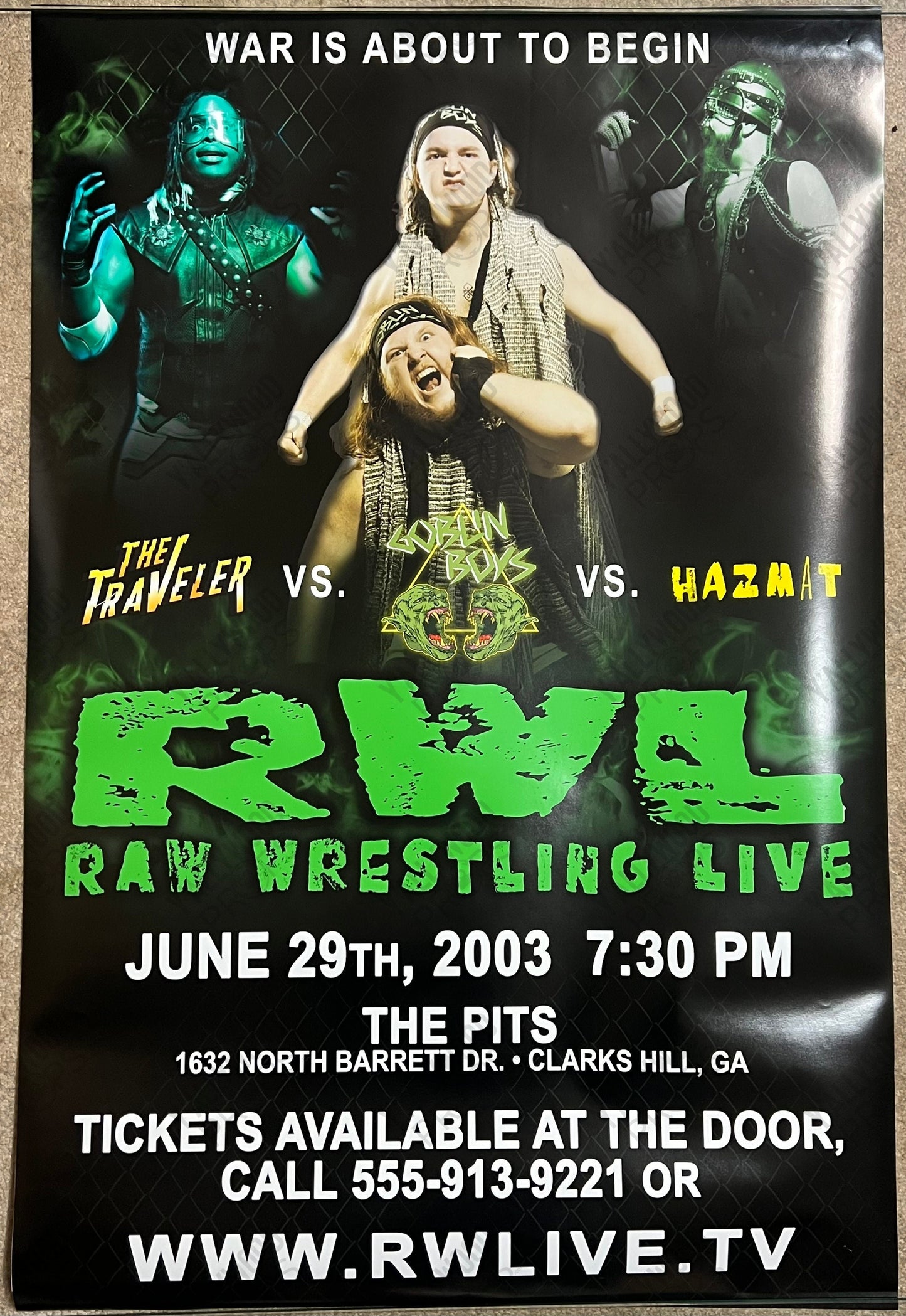 RWL War is about to Begin Poster S2E4 Heels (2021) Movie Prop Y'allywood Props