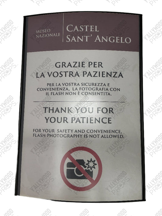 Rome Egg Museum Sign Red Notice (2021) Movie Prop Y'allywood Props