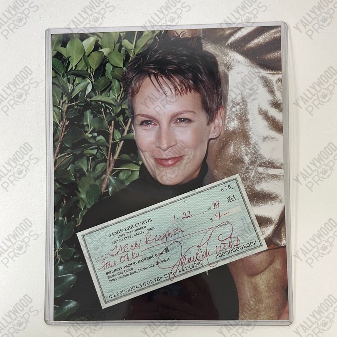 Jamie Lee Curtis Signed Personal Check Autograph Y'allywood Props
