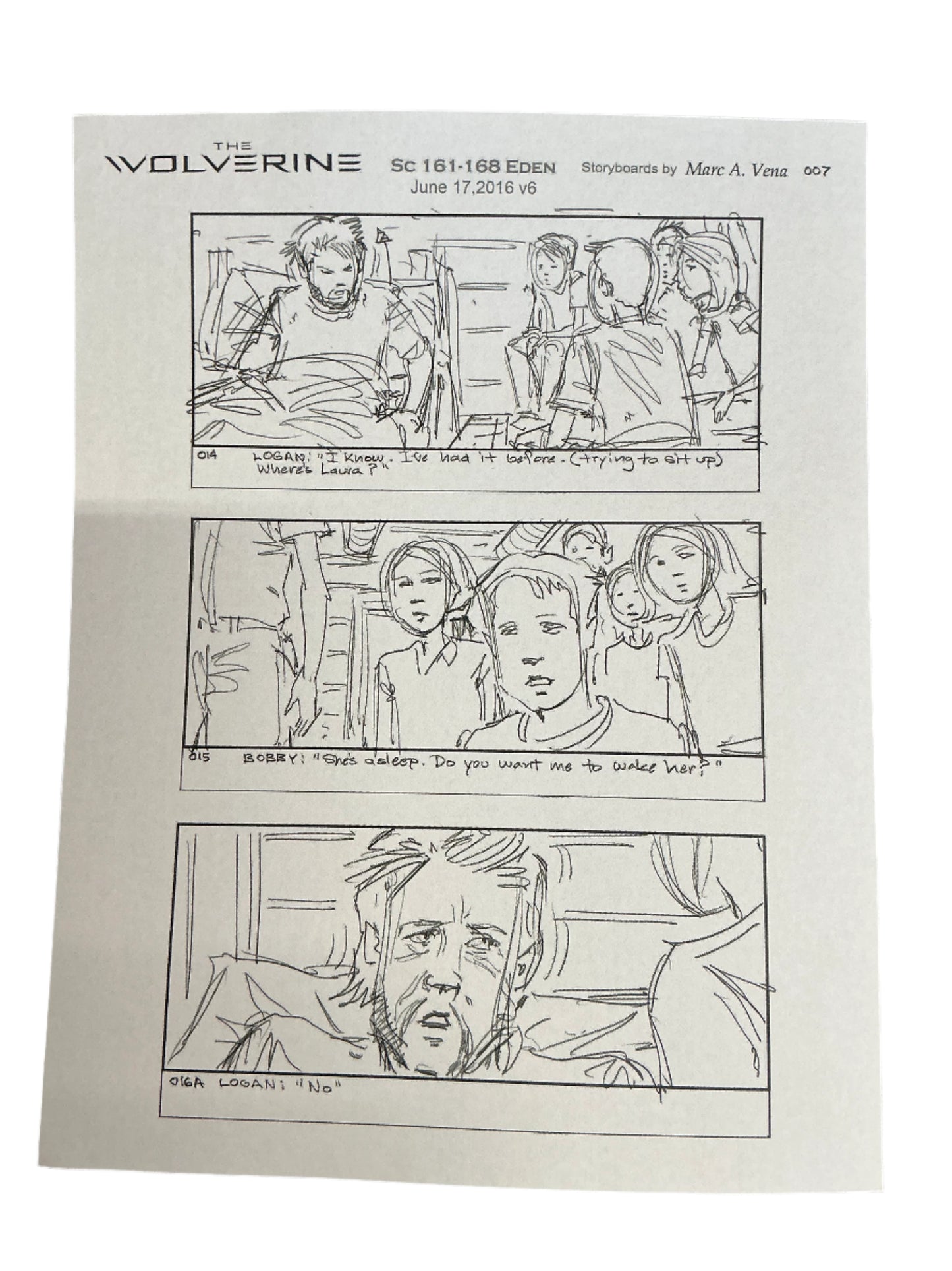 Storyboards Eden Scene 161-168 Logan (2017) Memorabilia Y'allywood Props Paper 26