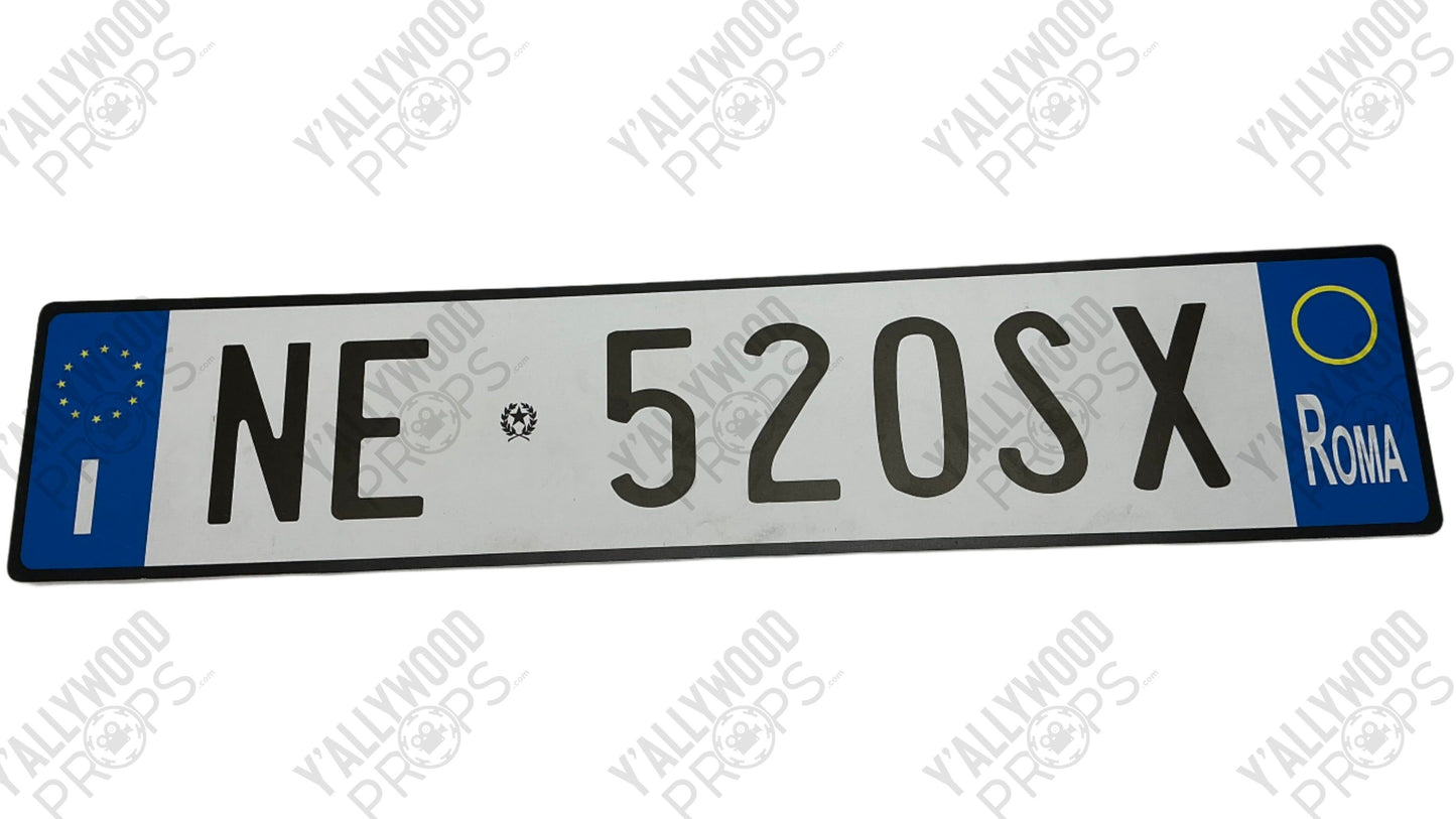 Rome License Plates Red Notice (2021) Movie Prop Y'allywood Props NE520SX Front
