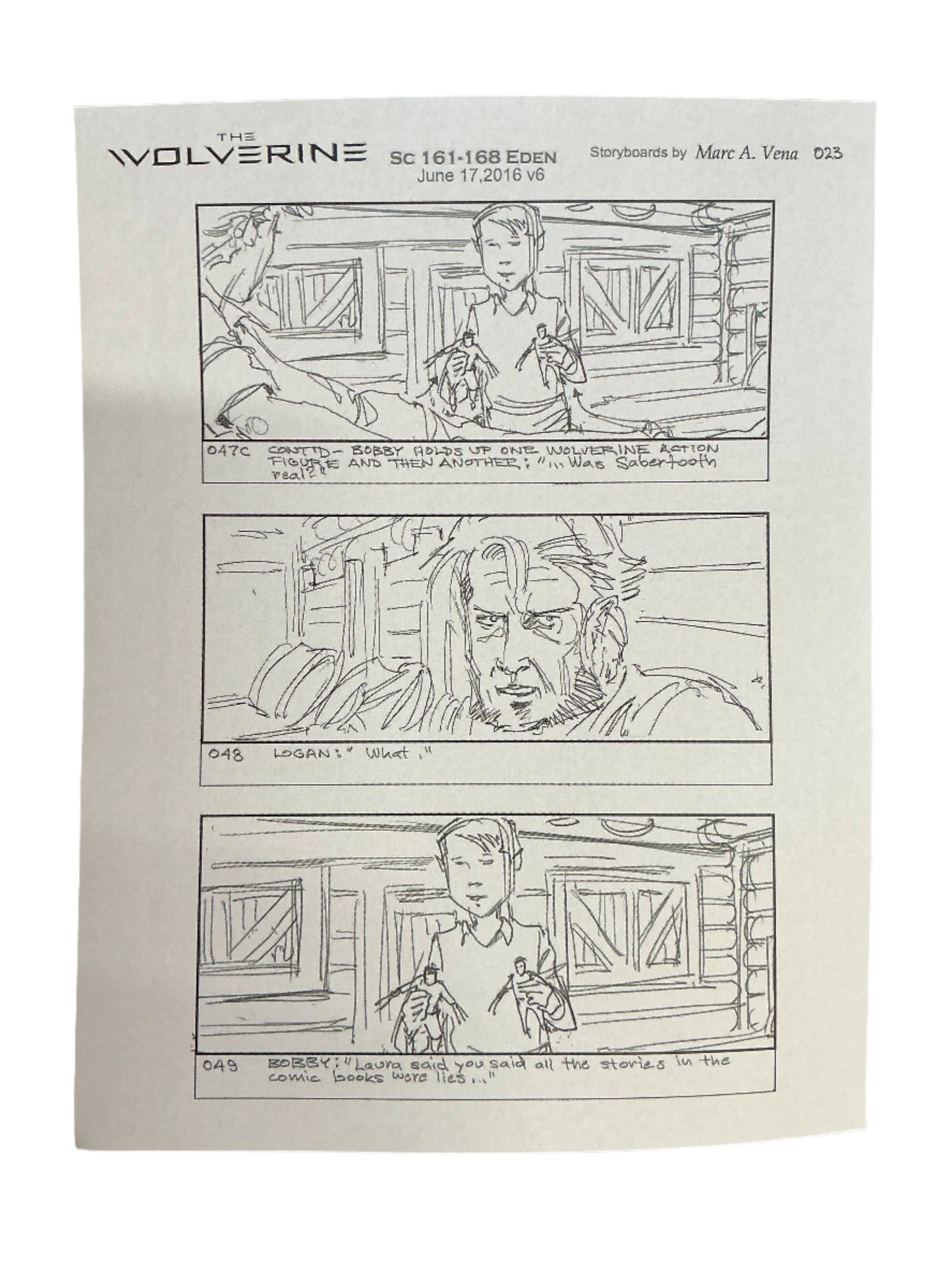 Storyboards Eden Scene 161-168 Logan (2017) Memorabilia Y'allywood Props Paper 9