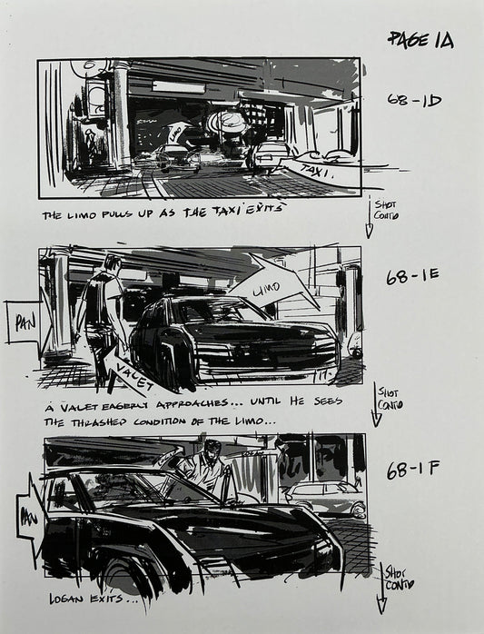 Storyboards Entering Casino Scene 68 Logan (2017) Memorabilia Y'allywood Props 1A