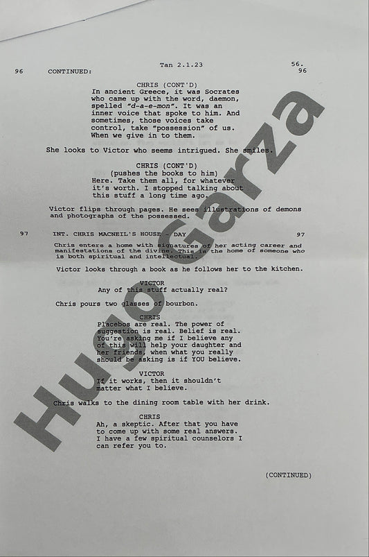 Call Sheet & Script The Exorcist: Believer (2023) Memorabilia Y'allywood Props