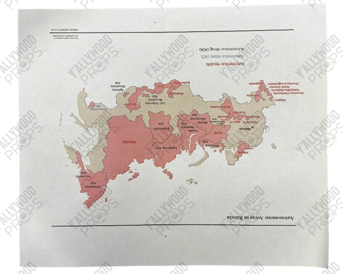 CIA Map of Russia American Made (2017) Movie Prop Y'allywood Props