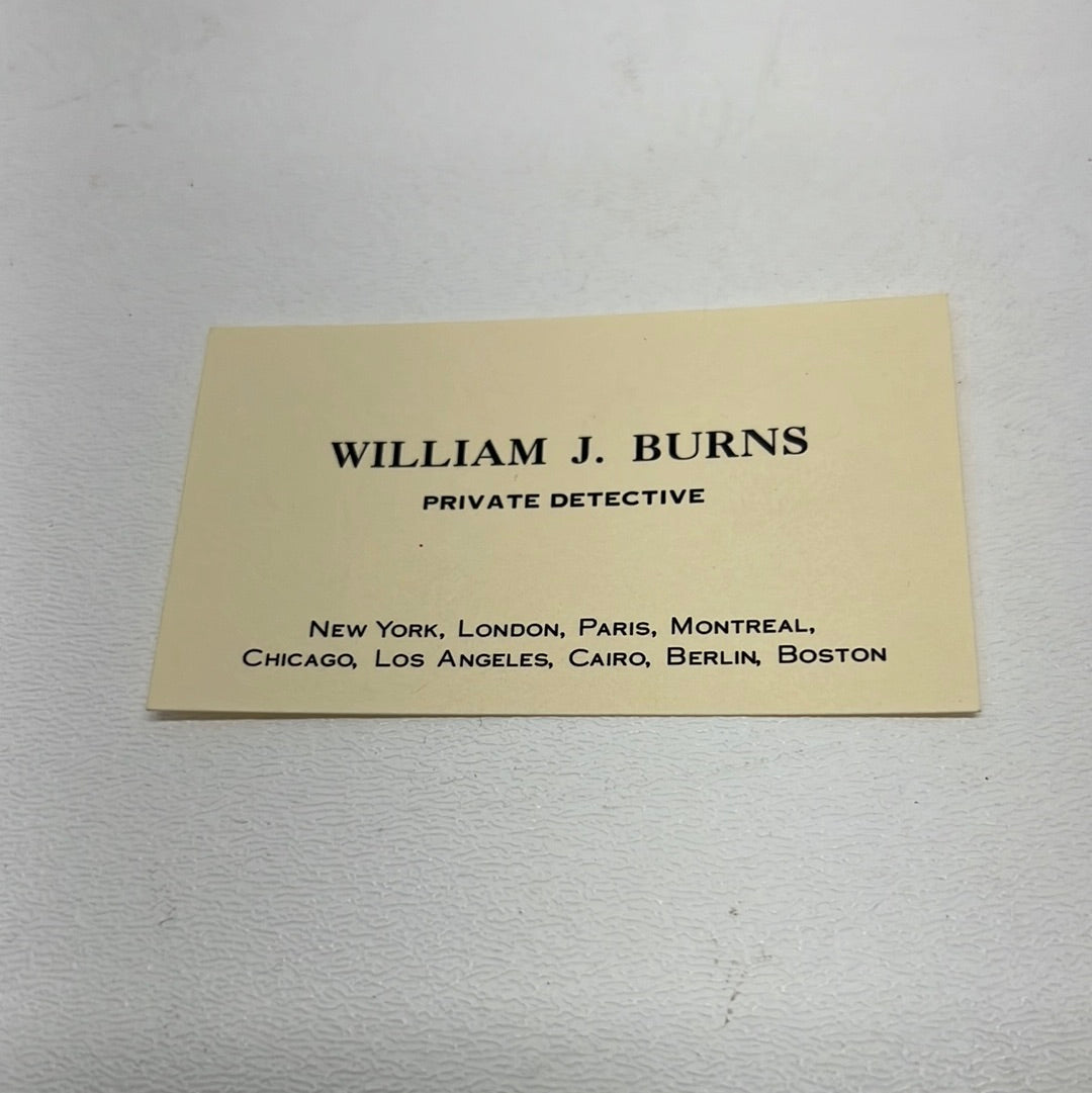 Detective William Burns Business Card Killers of the Flower Moon Movie Prop Y'allywood Props Card in Wallet