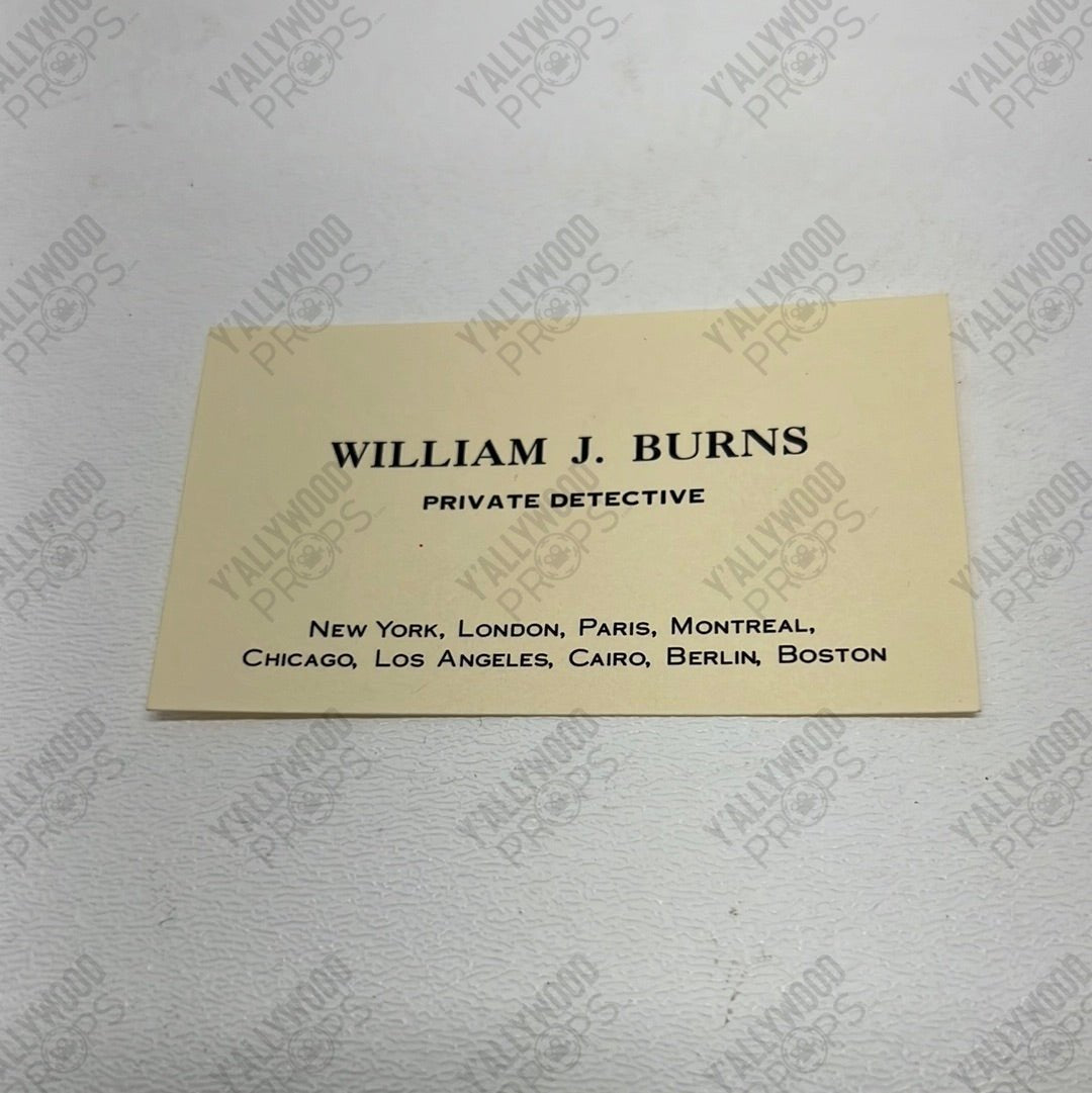 Detective William Burns Business Card Killers of the Flower Moon Movie Prop Y'allywood Props Card in Wallet