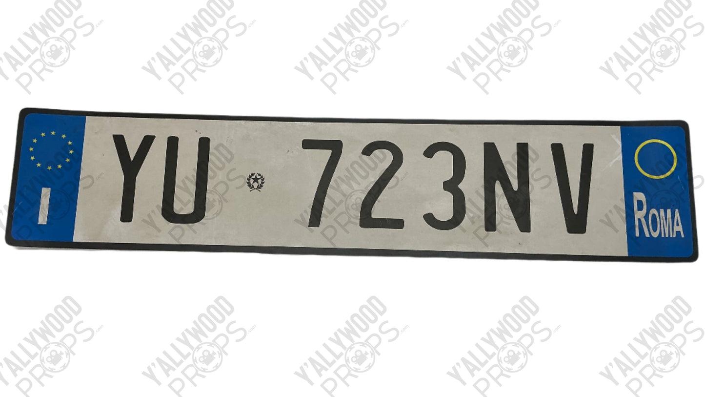 Rome License Plates Red Notice (2021) Movie Prop Y'allywood Props YU723NV Front
