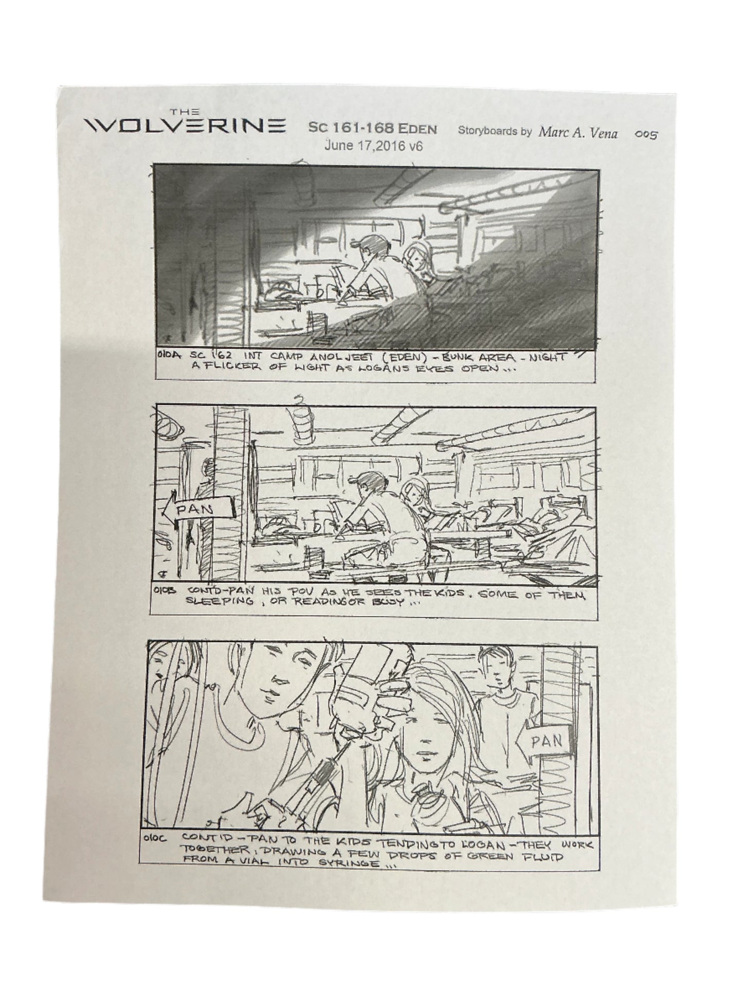 Storyboards Eden Scene 161-168 Logan (2017) Memorabilia Y'allywood Props Paper 28