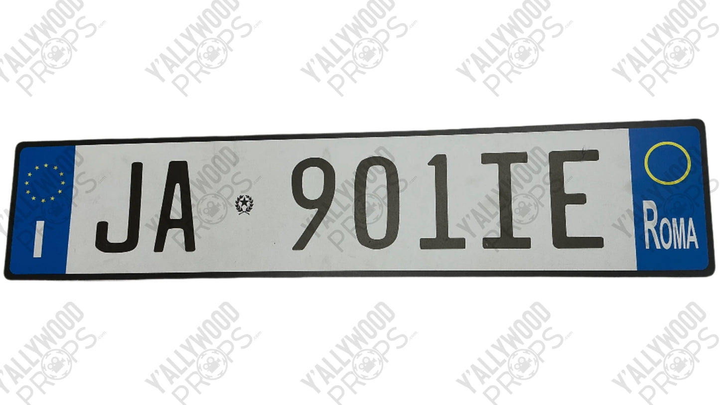Rome License Plates Red Notice (2021) Movie Prop Y'allywood Props JA901IE Front