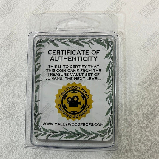 Gold Coin from Treasue Vault Jumanji: The Next Level Movie Prop Y'allywood Props