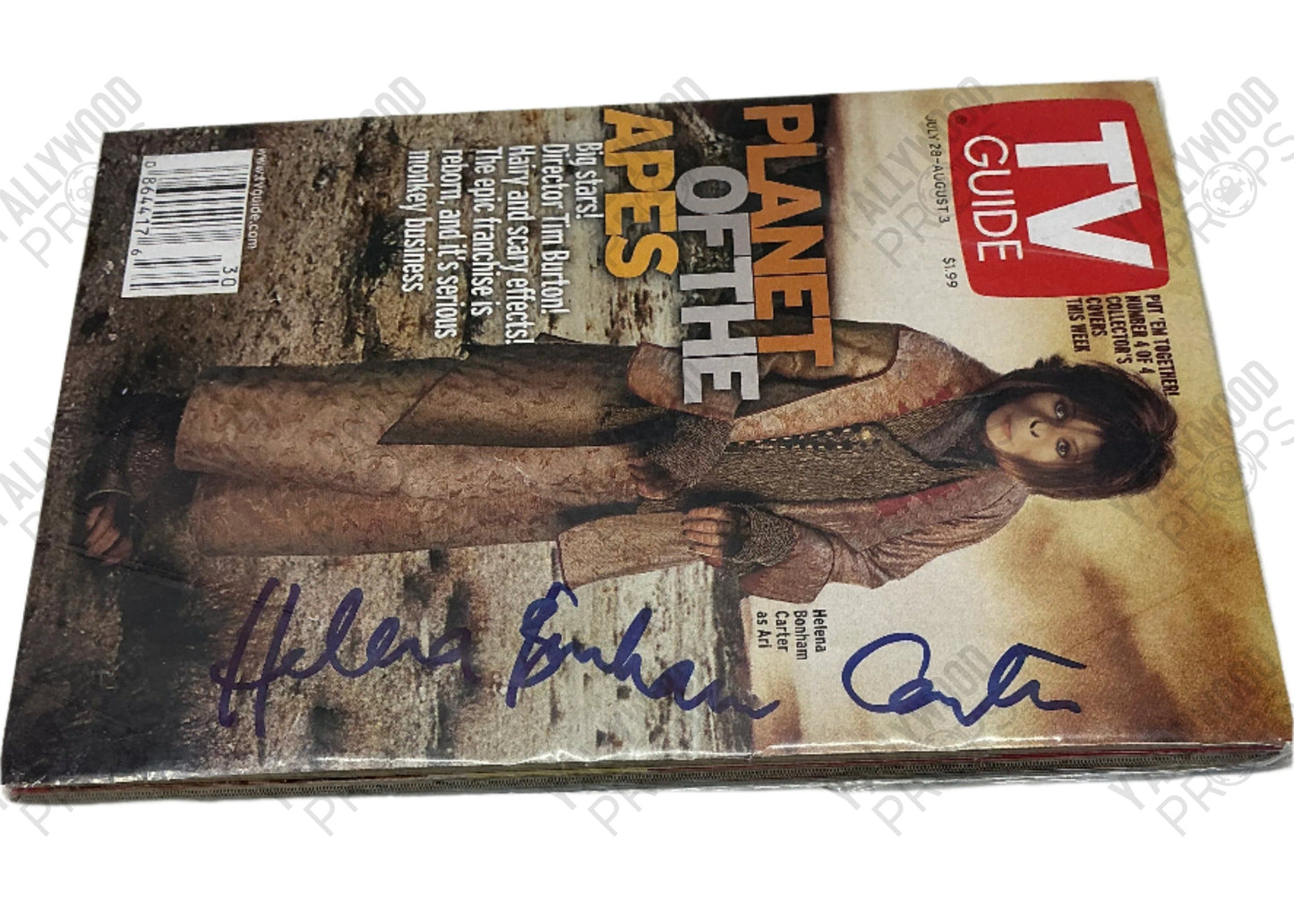 Planet of the Apes TV Guide Signed by Helena Bonham Carter Autograph Y'allywood Props