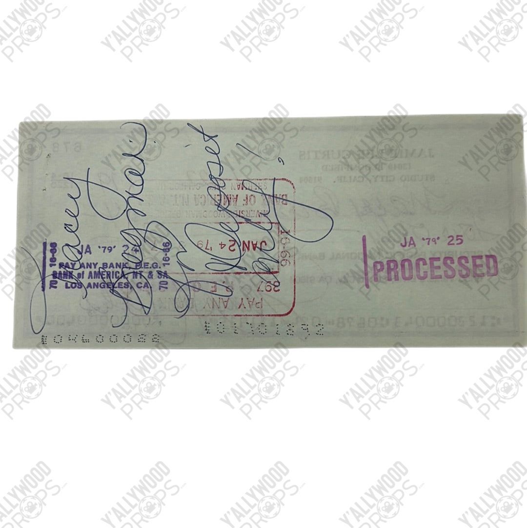 Jamie Lee Curtis Signed Personal Check Autograph Y'allywood Props