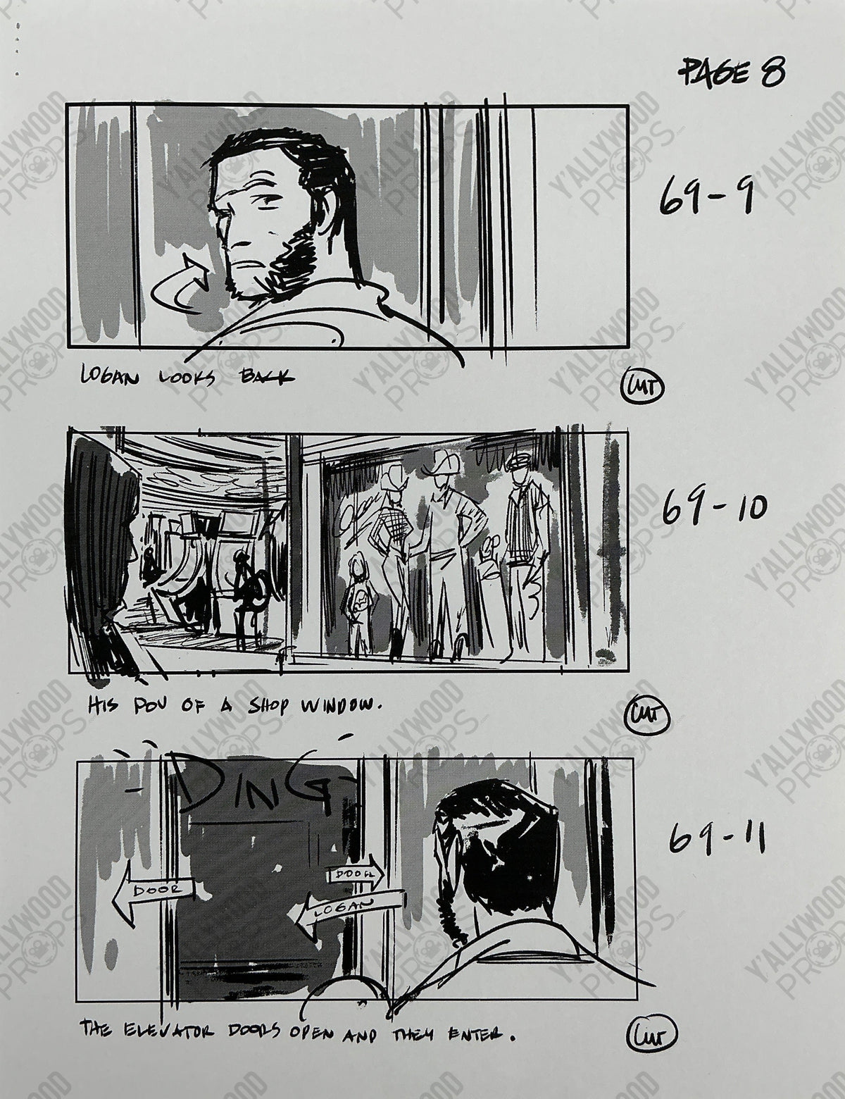 Storyboards Entering Casino Scene 68 Logan (2017) Memorabilia Y'allywood Props 8
