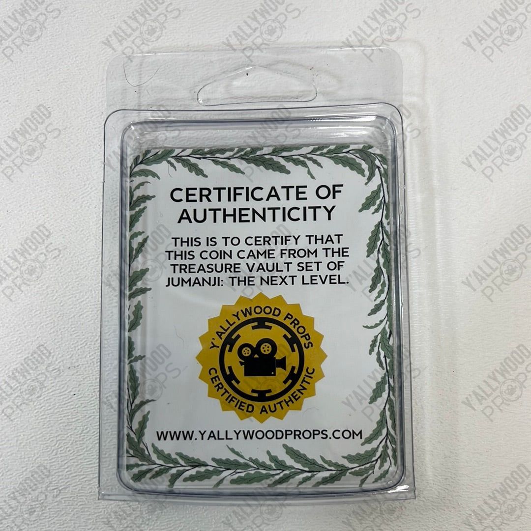 Gold Coin from Treasue Vault Jumanji: Next Level Movie Prop Y'allywood Props