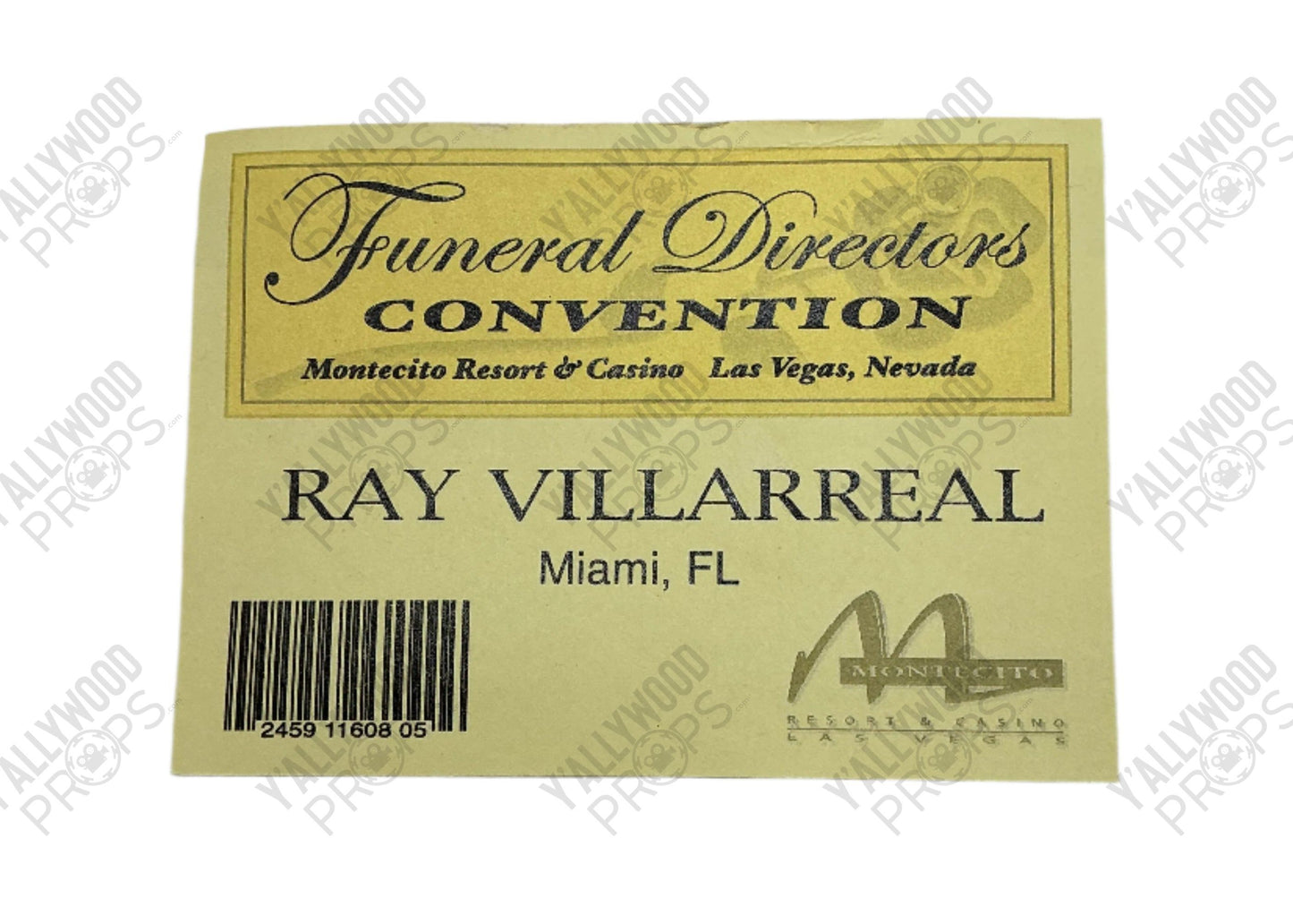 Montecito Convention Badge Las Vegas TV Series (2003) Movie Prop Y'allywood Props Production Used 2