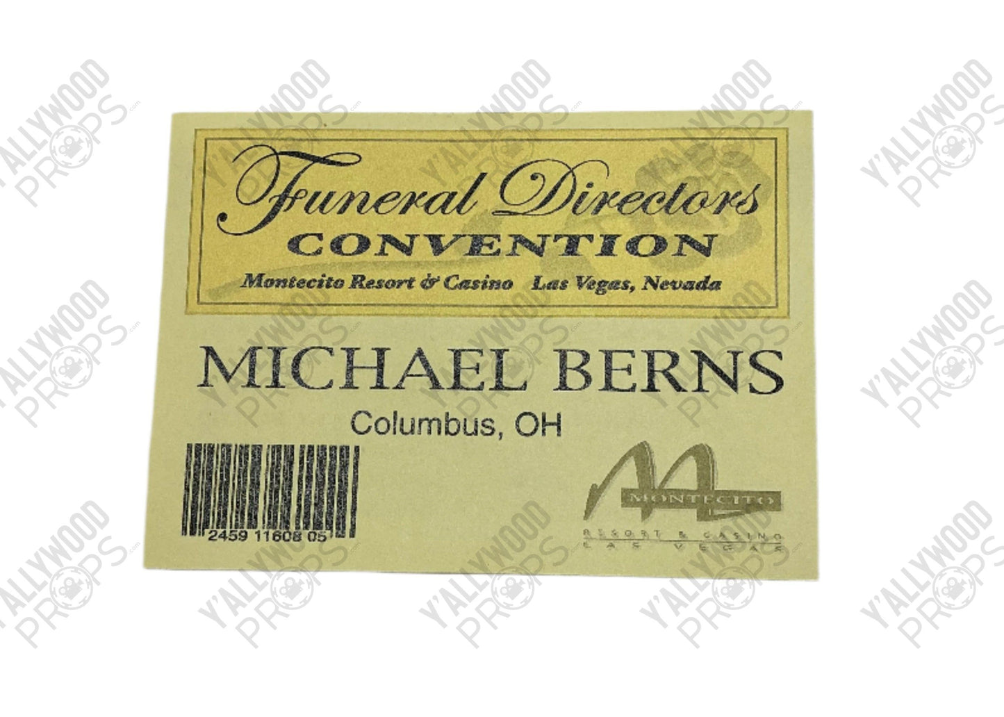 Montecito Convention Badge Las Vegas TV Series (2003) Movie Prop Y'allywood Props Production Used 8