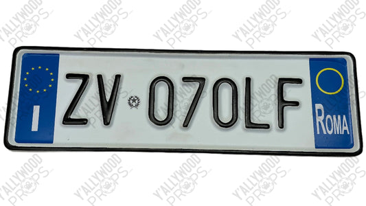 Rome License Plates Red Notice (2021) Movie Prop Y'allywood Props ZV070LF Back