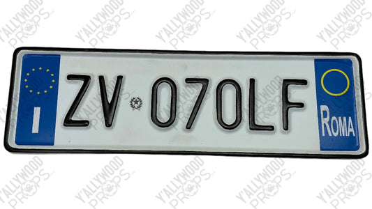 Rome License Plates Red Notice (2021) Movie Prop Y'allywood Props ZV070LF Back