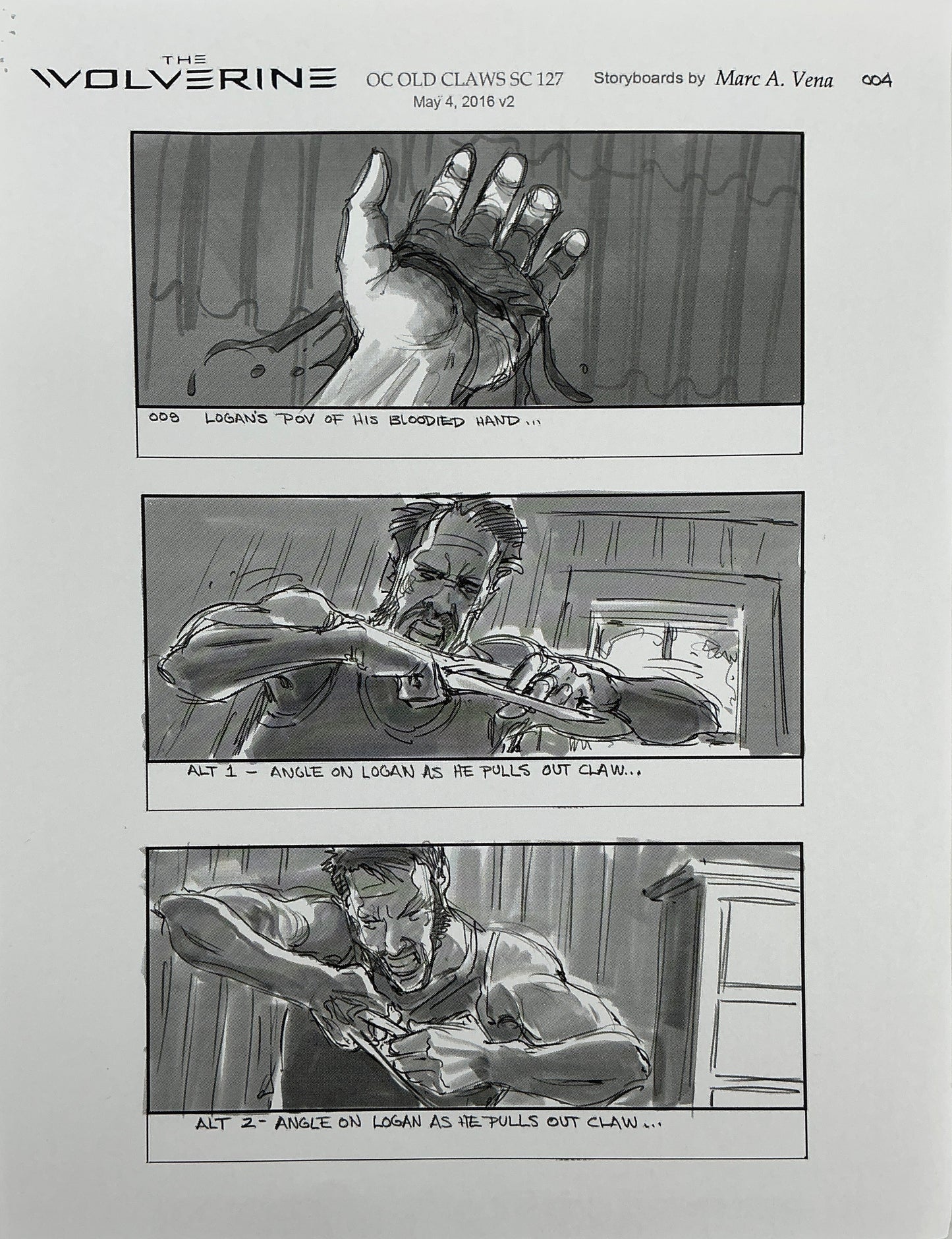 Storyboards Old Claws Scene 127 Logan (2017) Memorabilia Y'allywood Props 4