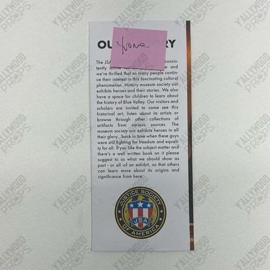 JSA Tour Pamphlet S3 E13 Stargirl Movie Prop Y'allywood Props