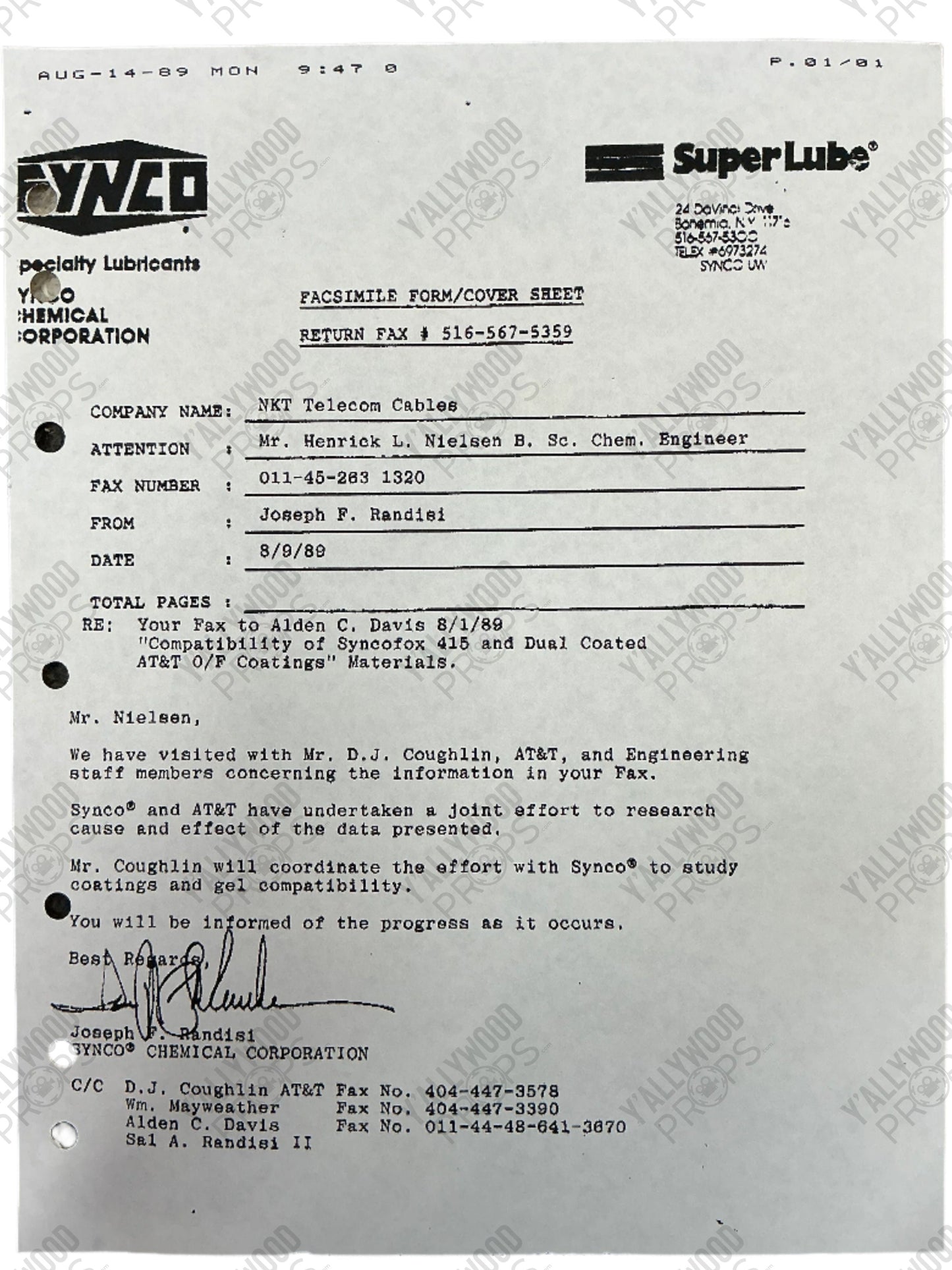 CIA Office Synco Fax American Made (2017) Movie Prop Y'allywood Props