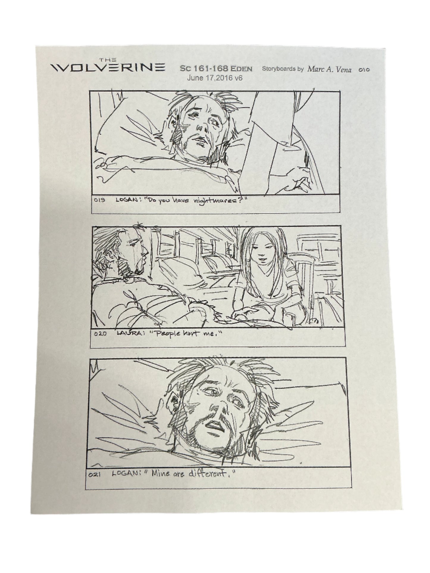 Storyboards Eden Scene 161-168 Logan (2017) Memorabilia Y'allywood Props Paper 23