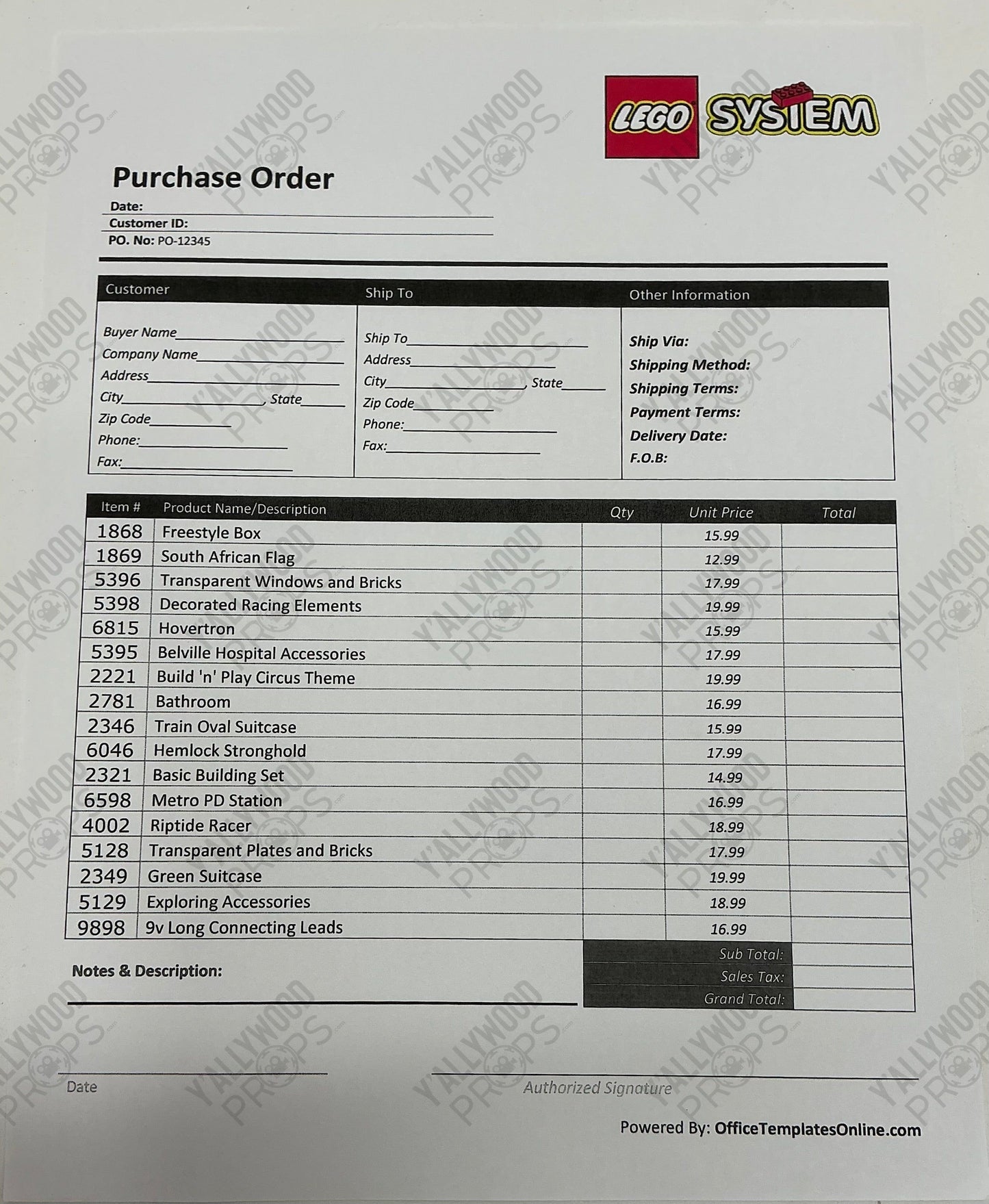 1995 Toy Show Order Forms The Beanie Bubble (2023) Movie Prop Y'allywood Props