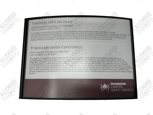 Egg Museum Placard Red Notice (2021) Movie Prop Y'allywood Props TYROLEAN