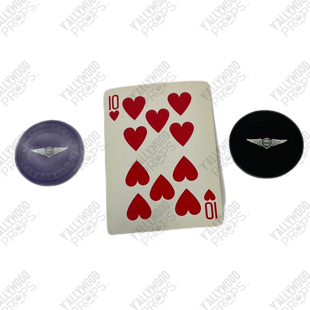NWA Poker Chips and Card from Soul Plane Movie Prop Y'allywood Props 10 Hearts